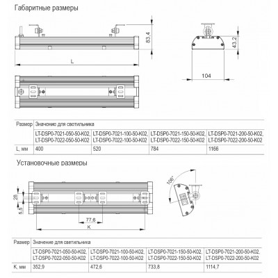 Светильник LED ДСП 7021 100Вт 5000К IP65 Светильник LED ДСП 7021 100Вт 5000К IP65