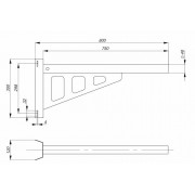 Кронштейн КР-6 D=48 L=750 на опору под монтажную ленту