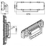 Прожектор AreaLux 300Вт CRI70 5000K КСС:F40