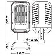 Уличный светильник LuxYard-S 30Вт CRI80 5000K КСС:WL