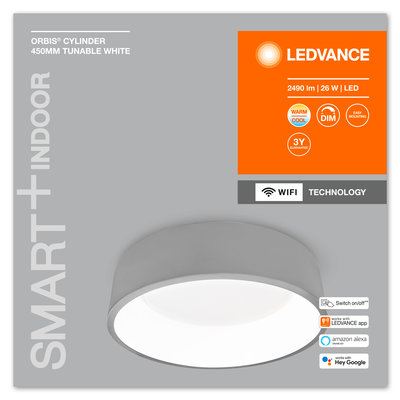 Светодиодный светильник Smart WiFi ORBIS CYLNR RD450 TW GR Светодиодный светильник Smart WiFi ORBIS CYLNR RD450 TW GR