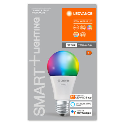 Светодиодная лампа Smart+WiFi Classic Multicolour 75 9.5W/2700-6500K E27 Светодиодная лампа Smart+WiFi Classic Multicolour 75 9.5W/2700-6500K E27