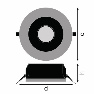 Даунлайт DL UGR19 DN155 PFM 14W/830 WT IP54 Даунлайт DL UGR19 DN155 PFM 14W/830 WT IP54