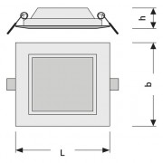 Даунлайт DL Slim SQUARE 210 18W 3000K WT