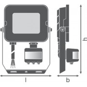 Прожектор FL COMP SEN V 20W 830 SYM 100 BK