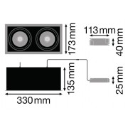 Спот светильник SP MULTI 2 x 30W/3000K FL WT/BK